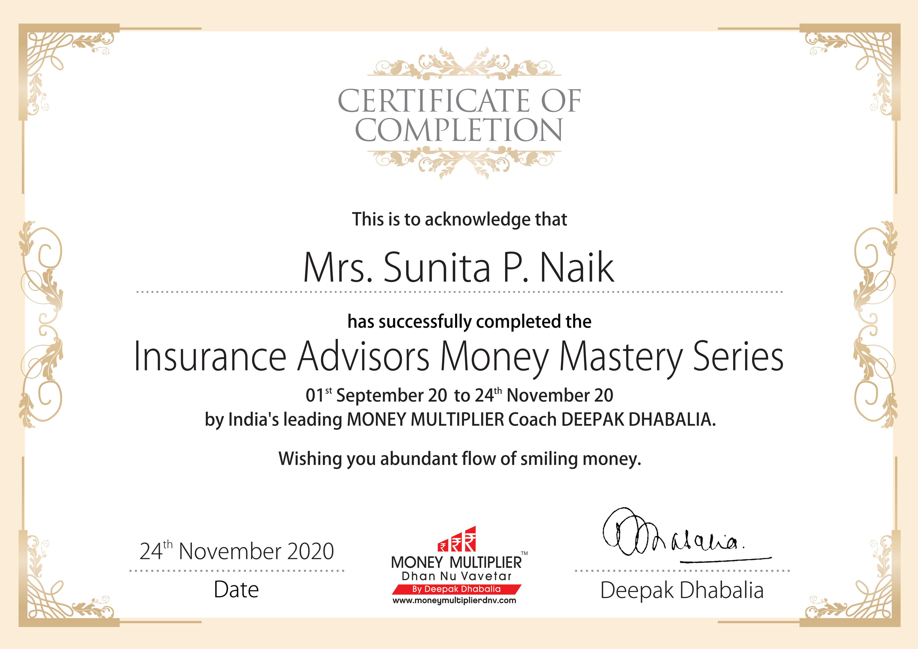 COMPLETED 3 MONTHS MONEY MASTERY COURSE. SMILING MONEY AND CRYING MONEY CONCEPT DISCOVER MONEY PERSONALITY.